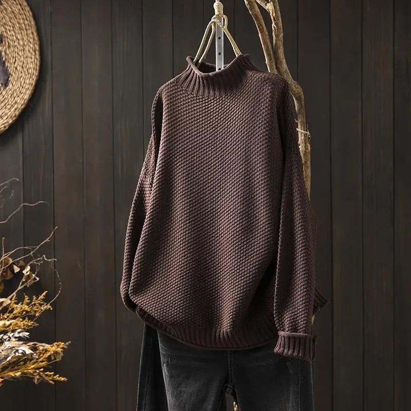 Filipa | Mock-Neck Ribbed Assured Sweater — Allyours Closet (view 6)