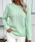 Salma | Crew-Neck Cable-Knit Fluid Sweater — Allyours Closet