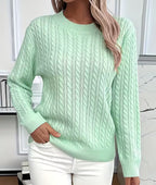 Salma | Crew-Neck Cable-Knit Fluid Sweater — Allyours Closet