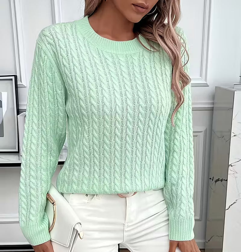 Salma | Crew-Neck Cable-Knit Fluid Sweater