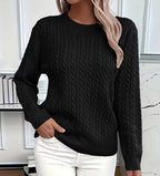 Salma | Crew-Neck Cable-Knit Fluid Sweater — Allyours Closet (view 8)