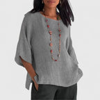 Sienna | Relaxed Three-Quarter Sleeve Blouse — Allyours Closet