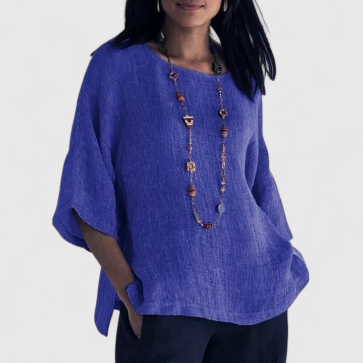 Sienna | Relaxed Three-Quarter Sleeve Blouse — Allyours Closet (view 2)