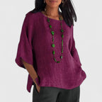 Sienna | Relaxed Three-Quarter Sleeve Blouse — Allyours Closet (view 3)