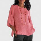 Sienna | Relaxed Three-Quarter Sleeve Blouse — Allyours Closet (view 4)