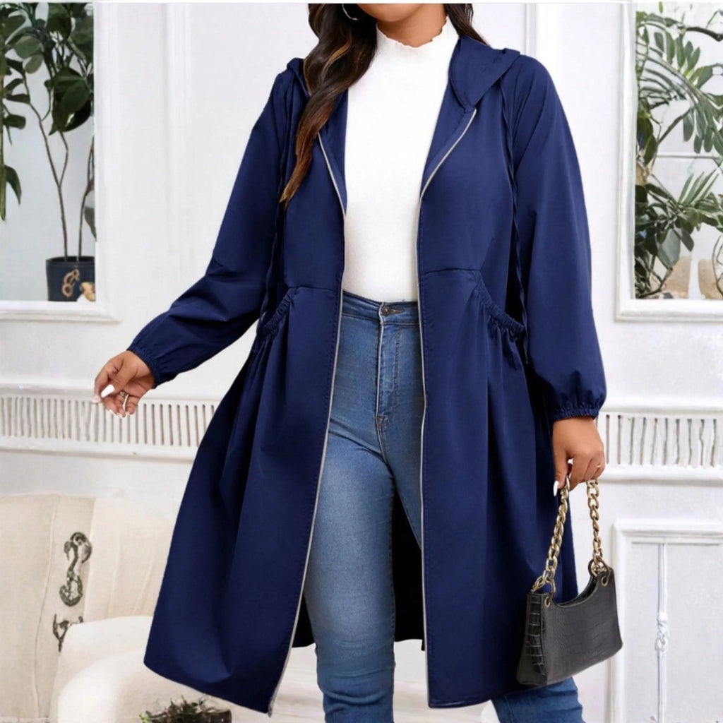 Vilde | Hooded Zip-Up Contemporary Coat — Allyours Closet (view 2)