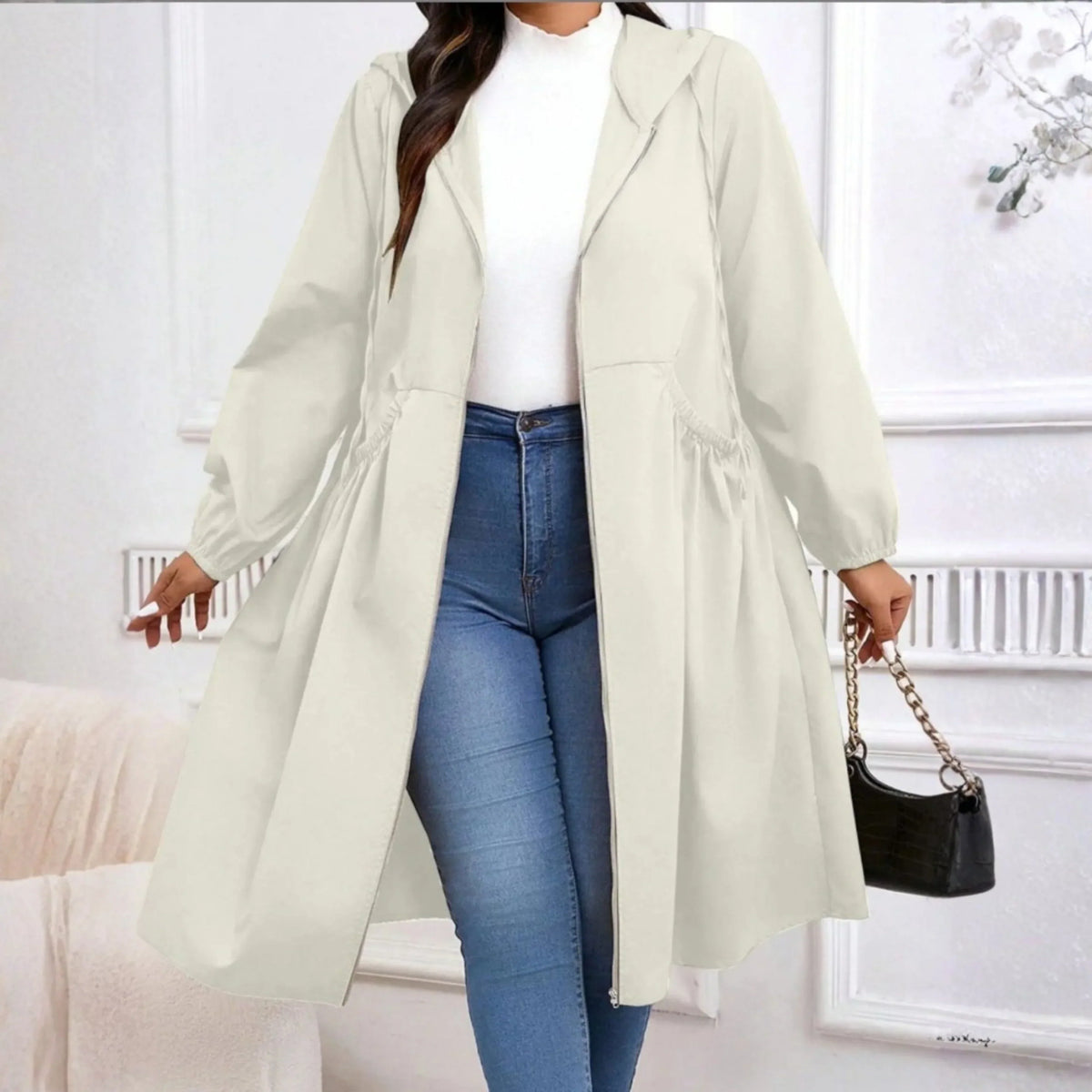 Vilde | Hooded Zip-Up Contemporary Coat — Allyours Closet (view 4)