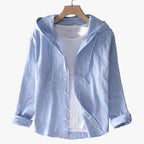 Women's Casual Hooded Shirt with Button Front and Curved Hem — Allyours Closet