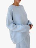Women's Knit Pullover Sweater with Crew Neck and Rib Trim — Allyours Closet