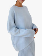 Women's Knit Pullover Sweater with Crew Neck and Rib Trim — Allyours Closet