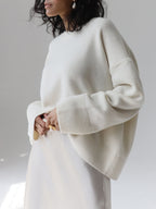 Women's Knit Pullover Sweater with Crew Neck and Rib Trim — Allyours Closet (view 12)