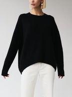 Women's Knit Pullover Sweater with Crew Neck and Rib Trim
