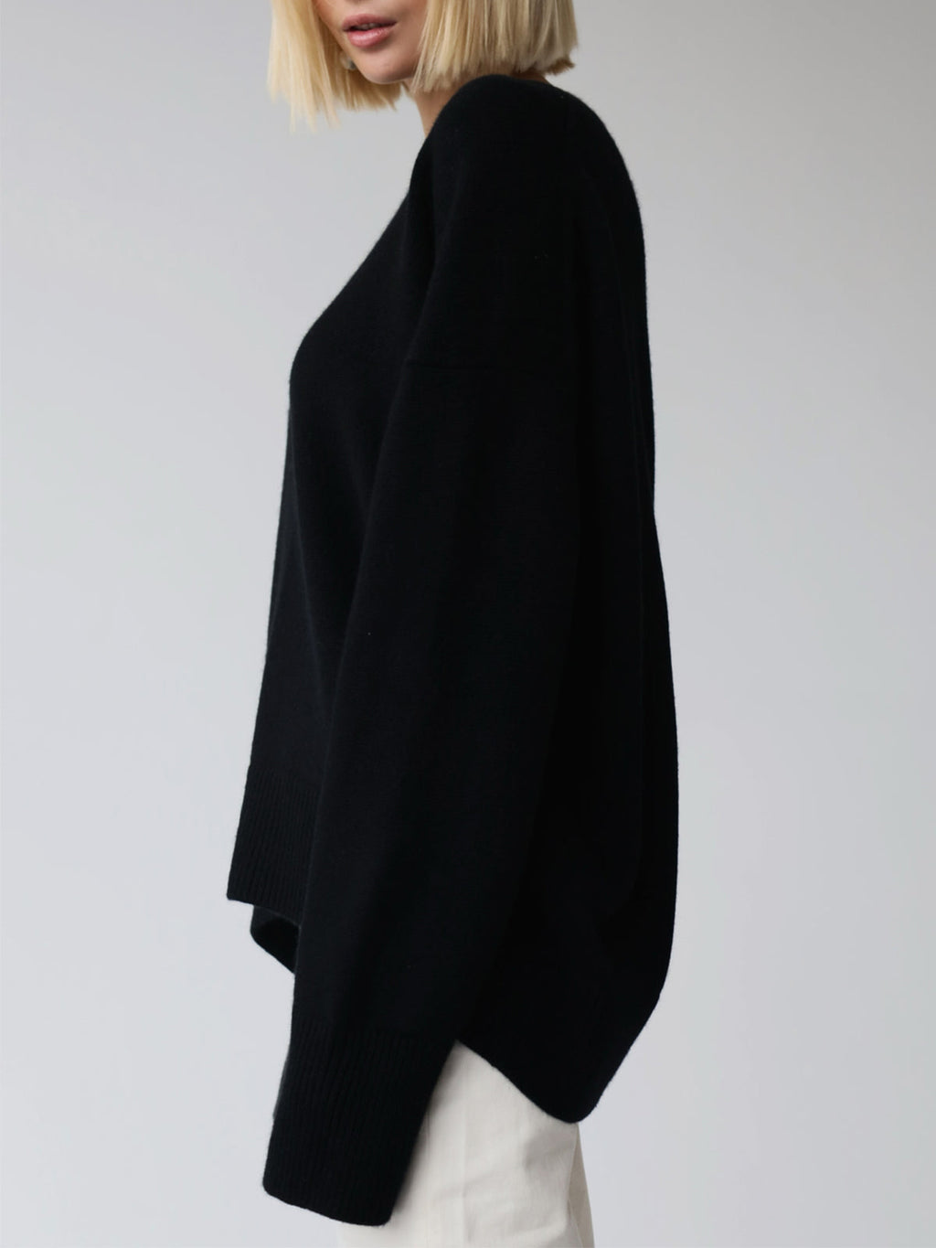 Women's Knit Pullover Sweater with Crew Neck and Rib Trim