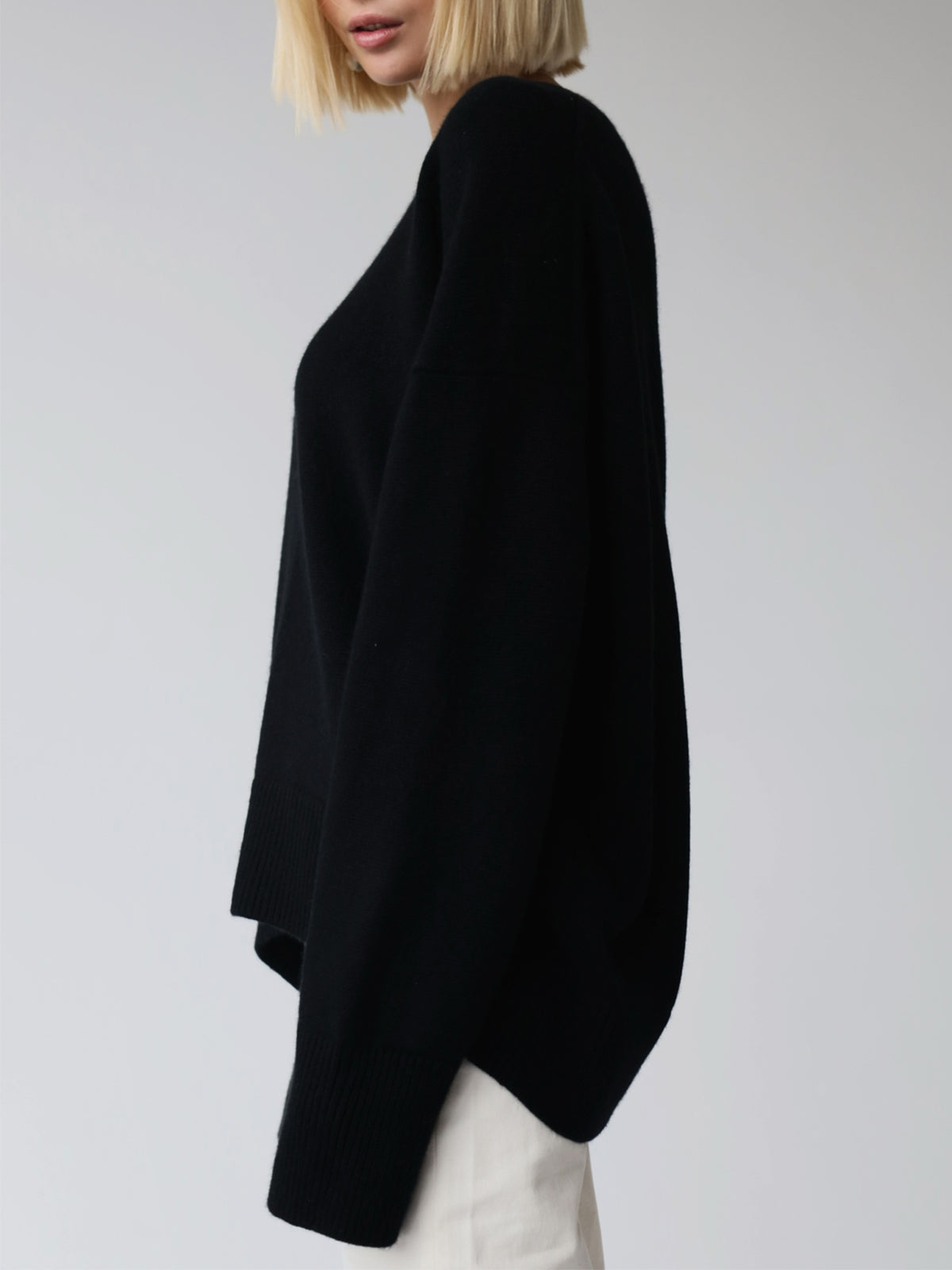 Women's Knit Pullover Sweater with Crew Neck and Rib Trim