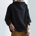 Women's Knit Pullover Top with High Neck and Drop Shoulders — Allyours Closet (view 6)