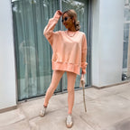 Women's Knit Tracksuit with Crewneck Sweatshirt and Pull-On Leggings — Allyours Closet (view 4)