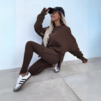 Women's Knit Tracksuit with Crewneck Sweatshirt and Pull-On Leggings — Allyours Closet (view 7)