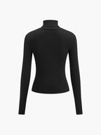 Women's Ribbed Knit Sweater with Turtleneck and Thumbhole Cuffs — Allyours Closet (view 9)
